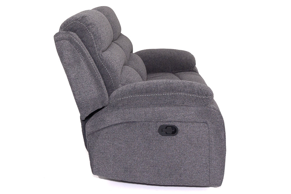 Seville - Grey Fabric 2 Seater Recliner Sofa