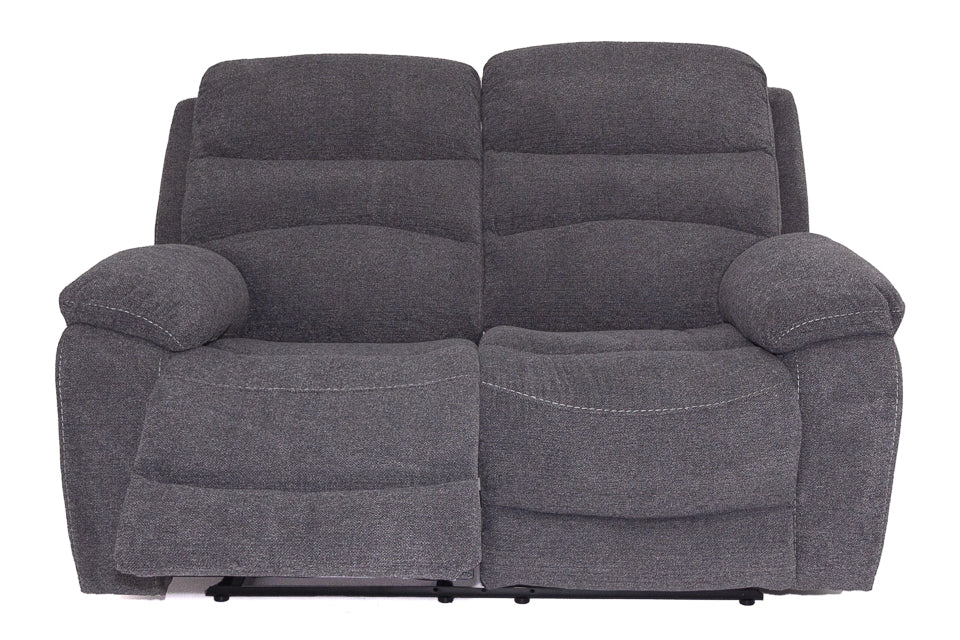Seville - Grey Fabric 2 Seater Recliner Sofa