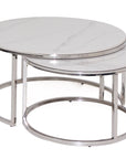 Shilo - White Pura Stone Set Of 2 Coffee Table