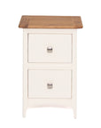 Sicily - Cream And Oak 2 Drawer Bedside Locker