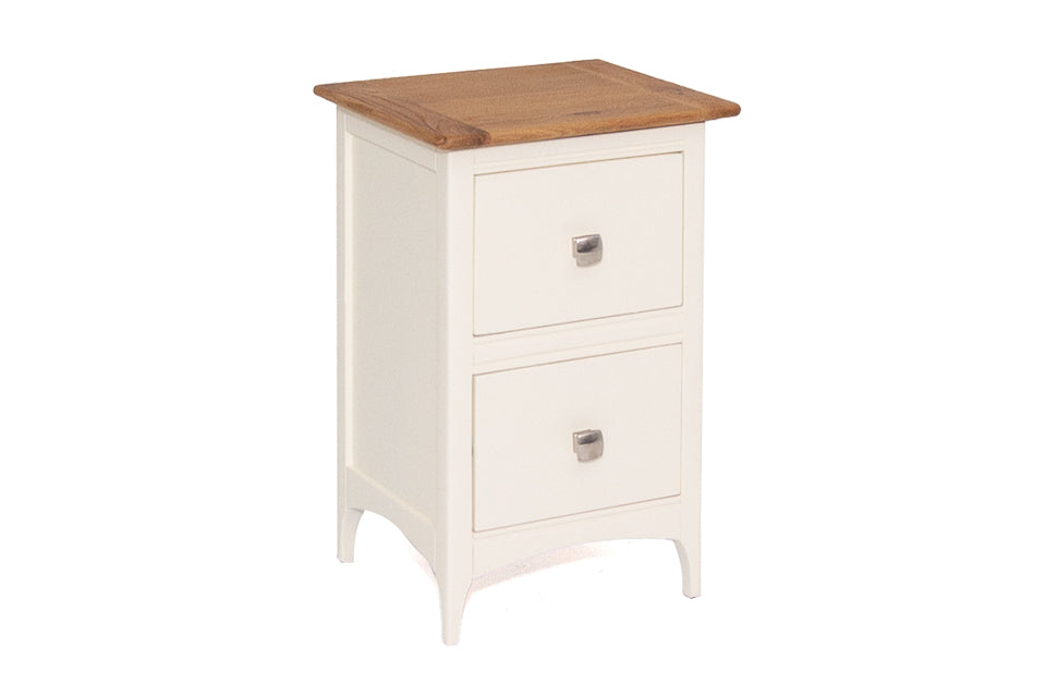 Sicily - Cream And Oak 2 Drawer Bedside Locker