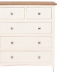 Sicily - Cream And Oak 5 Drawer Chest Of Drawers