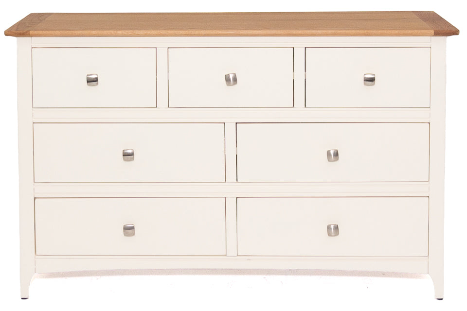 Sicily - Cream And Oak 7 Drawer Chest Of Drawers