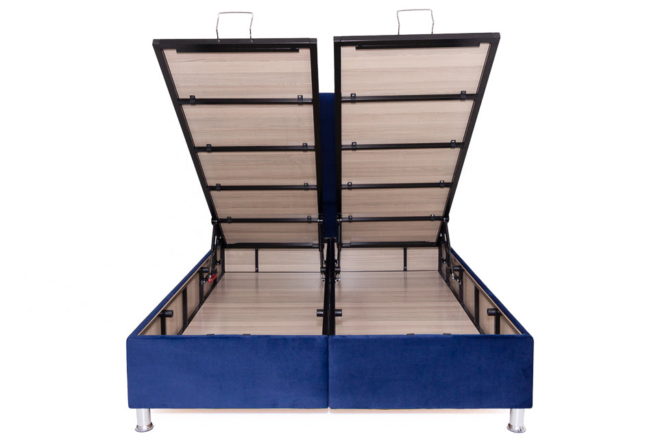 Veria - Blue Fabric 4Ft6In Double Bed Frame