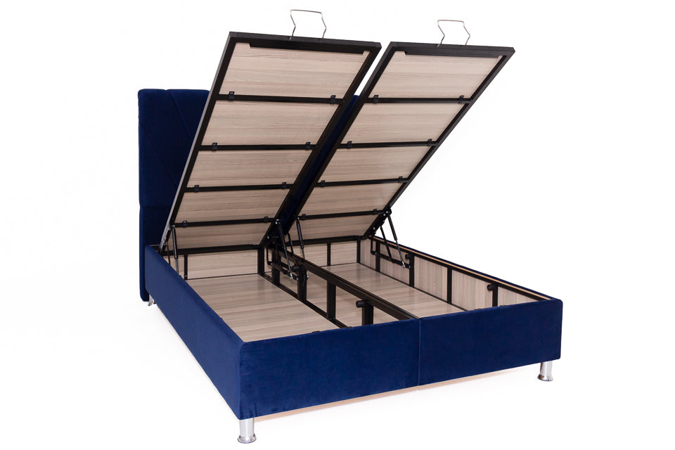 Veria - Blue Fabric 5Ft King Bed Frame