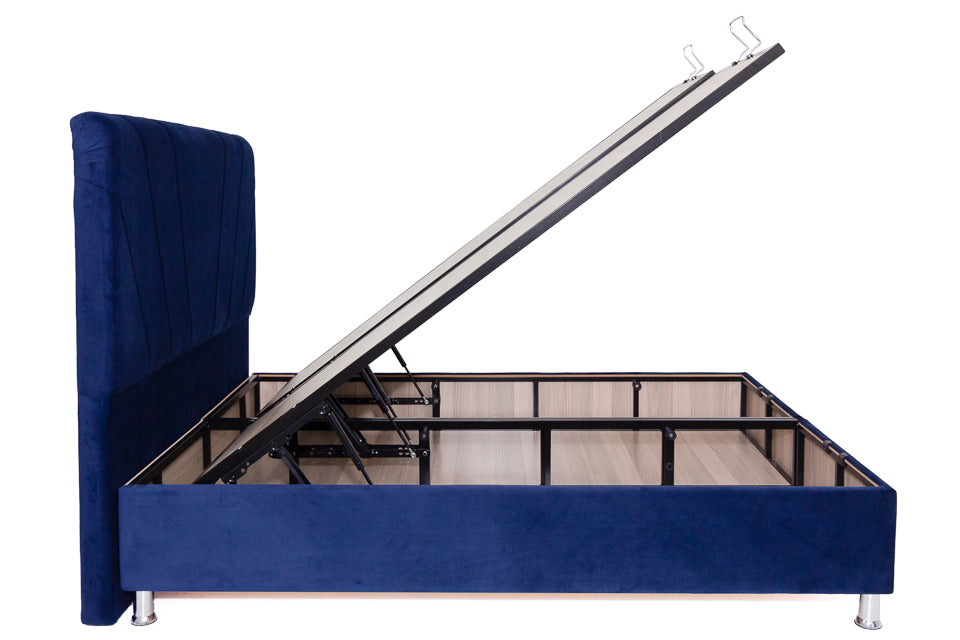 Veria - Blue Fabric 5Ft King Bed Frame