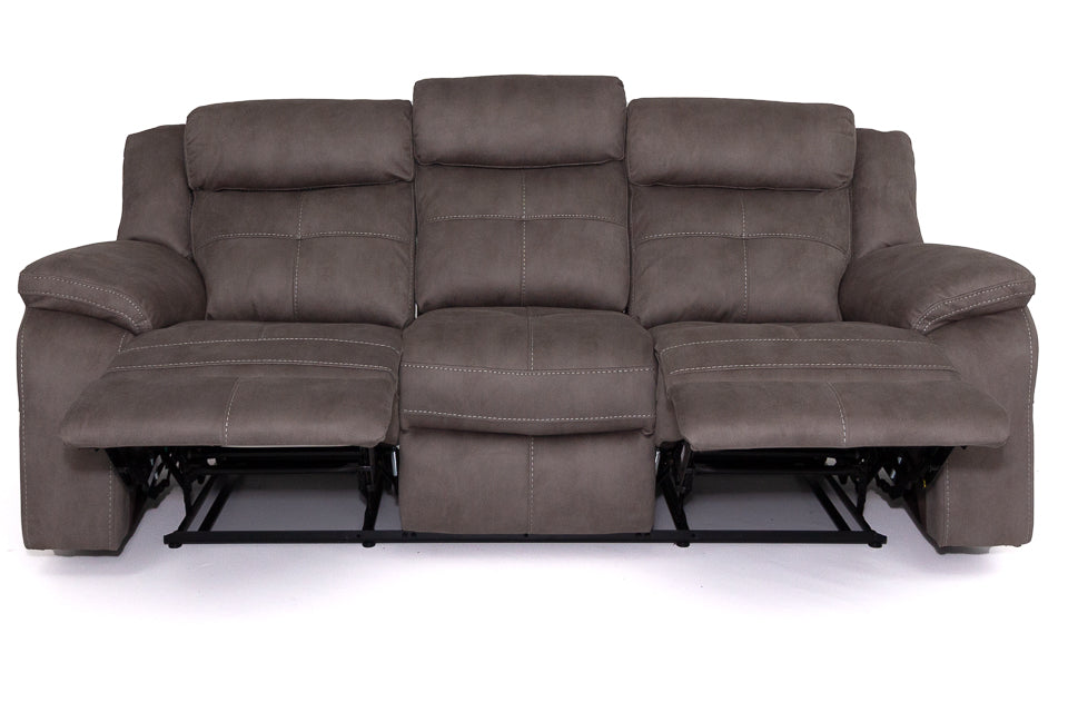 Yvette - Grey Fabric 3 Seater Recliner Sofa