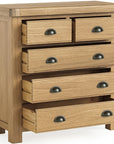 Kinvara - Oak 2 over 3 Chest Of Drawers