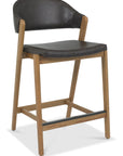 Leah - Brown Faux Leather Bar Stool