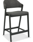 Leah Peppercorn - Grey Fabric Bar Stool