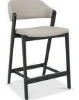 Leah Peppercorn - Taupe Faux Leather Bar Stool