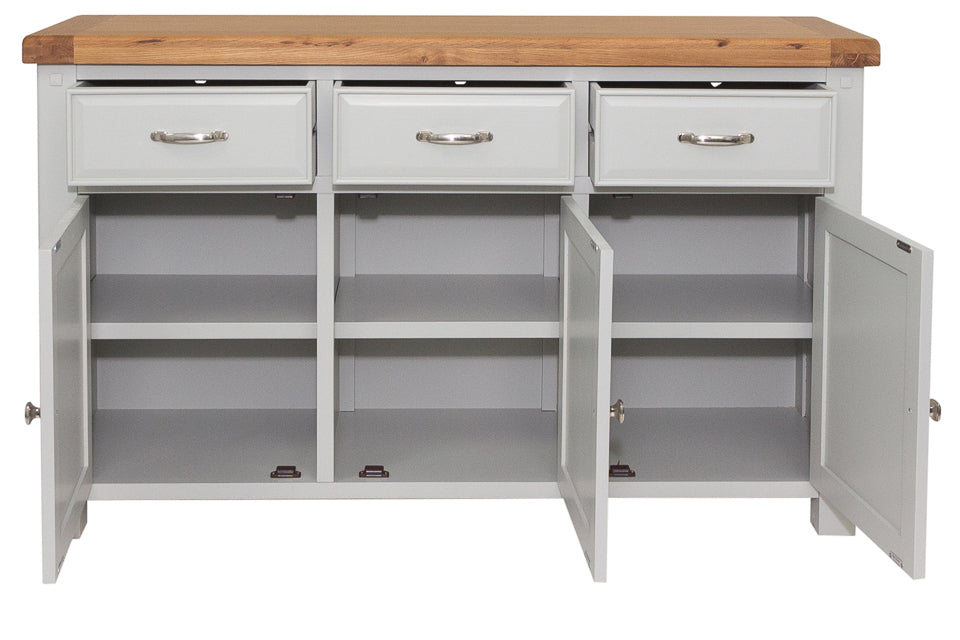 Bandon - Grey And Oak 3 Door 3 Drawer Sideboard