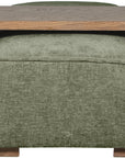 Jackie - Green Fabric And Wood Coffee Table