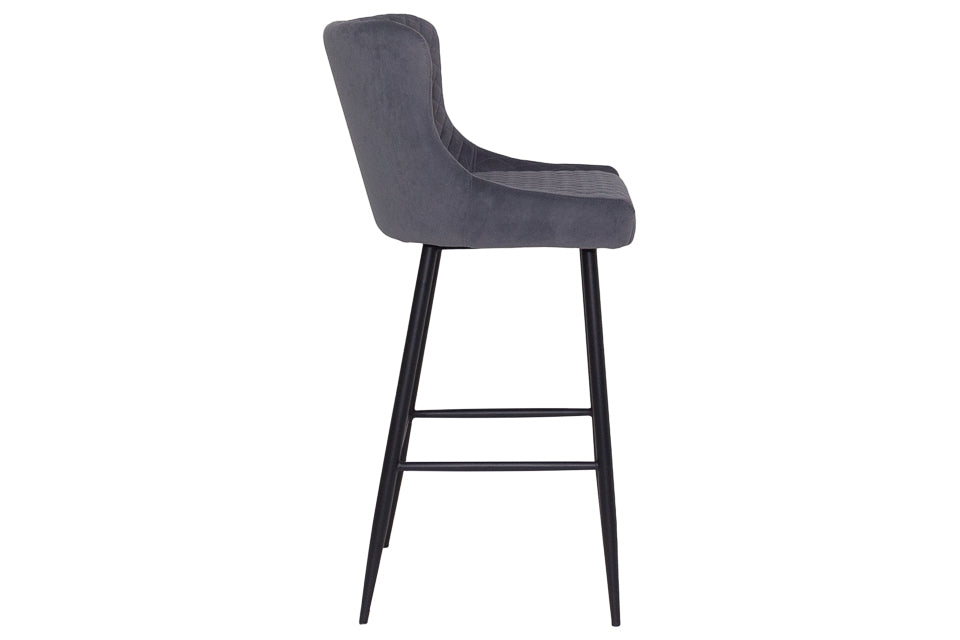 Bellini - Grey Fabric Bar Stool