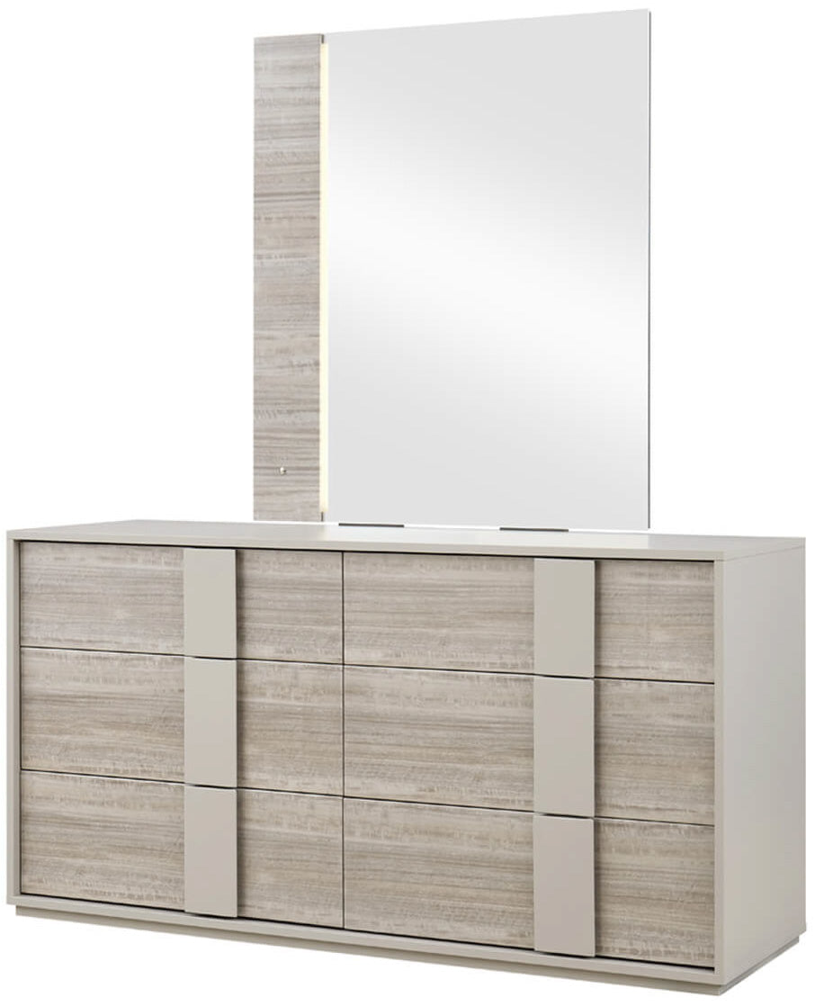 Cape Cod glossy wood look 6 Drawer Chest