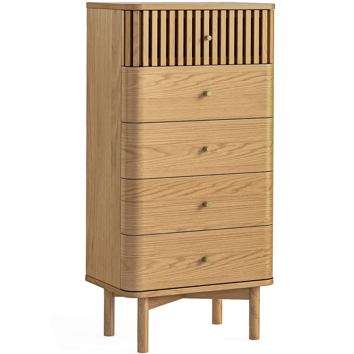 Carna Oak 5 Drawer Tallboy