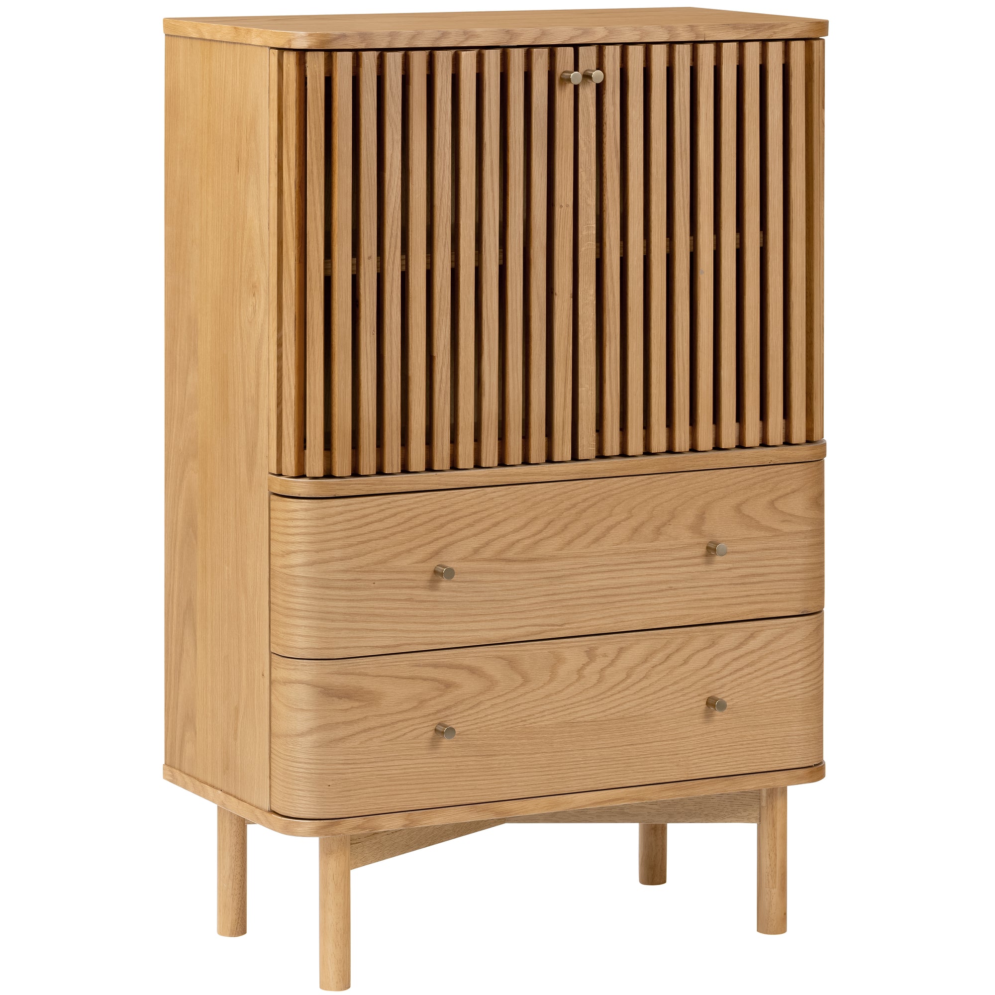 Carna Oak Shoe Cabinet with 2 doors and 2 drawers