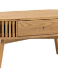 Carna Oak Oval Coffee Table with 1 drawer