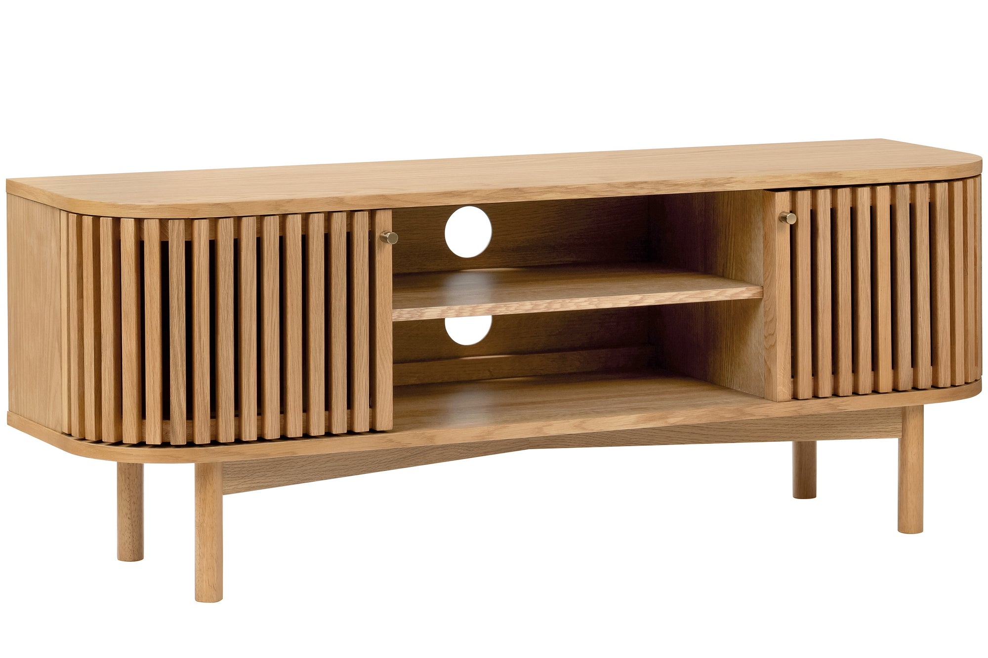 Carna Small Entertainment Unit with 2 cupboards and central shelving