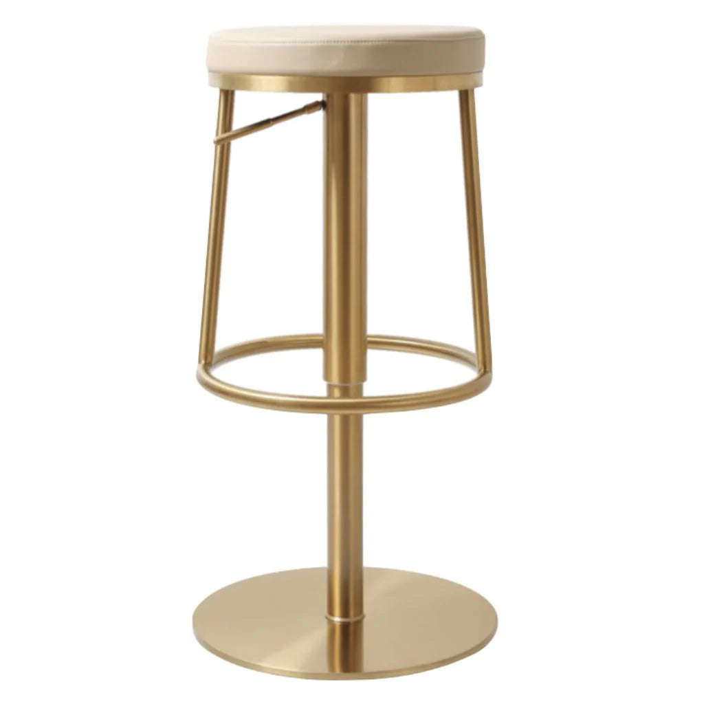 Carol Gold And Taupe gas cylinder Barstool