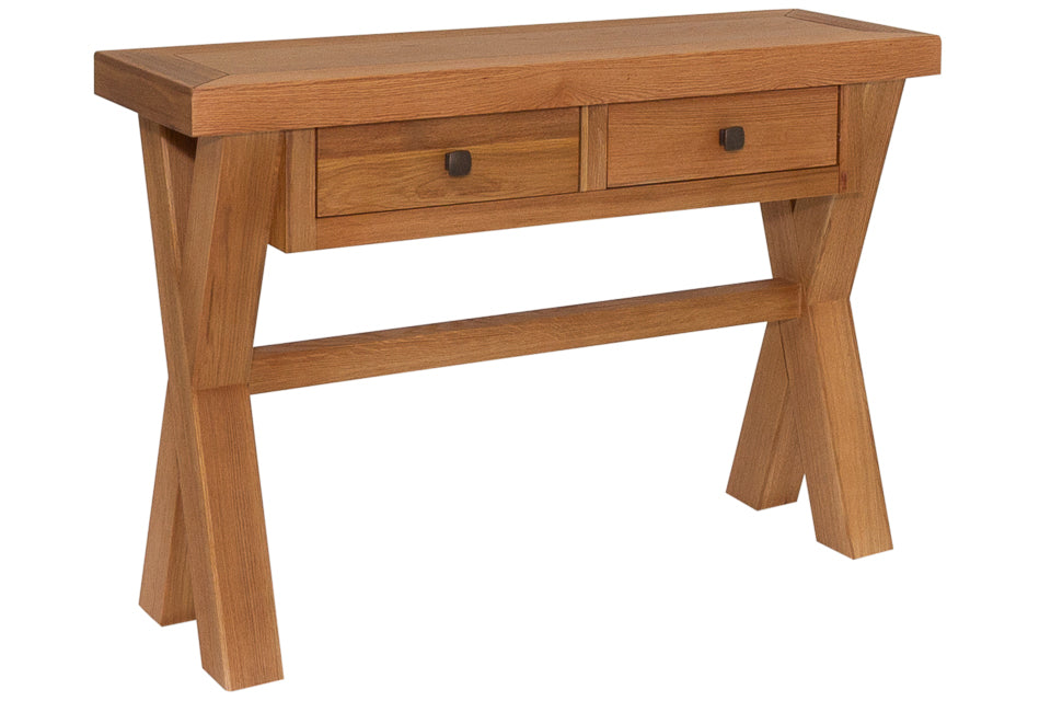 Diego Oak Console Table with 2 drawers