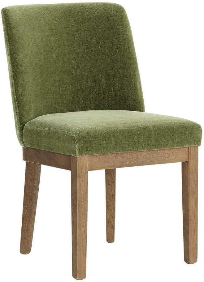 Dovedale Green Dining Chair with wooden legs