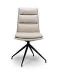 Eske - Taupe Faux Leather And Metal Dining Chair