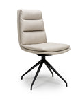 Eske - Taupe Faux Leather And Metal Dining Chair