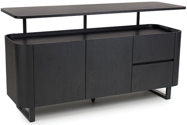 Fiji Black Sideboard with raised shelf