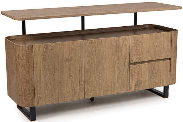 Fiji Rustic Oak Sideboard with raised shelf
