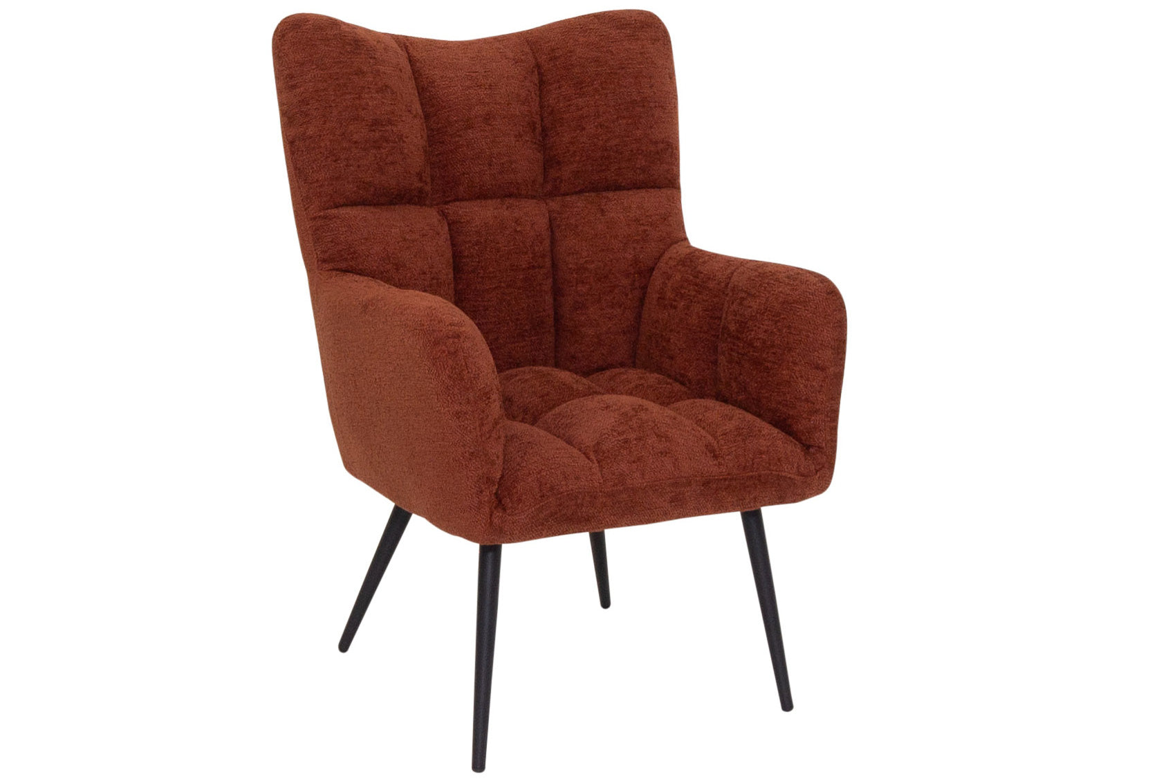 Flora Red Fabric square padding Armchair