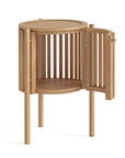 Carna - Oak 1 Door Round Lamp Table