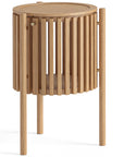 Carna - Oak 1 Door Round Lamp Table