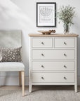 Eimear - Cream And Oak 2 Over 3 Chest Of Drawers