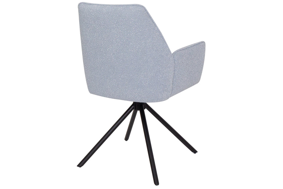 Genoa - Blue Fabric And Metal Swivel Dining Chair