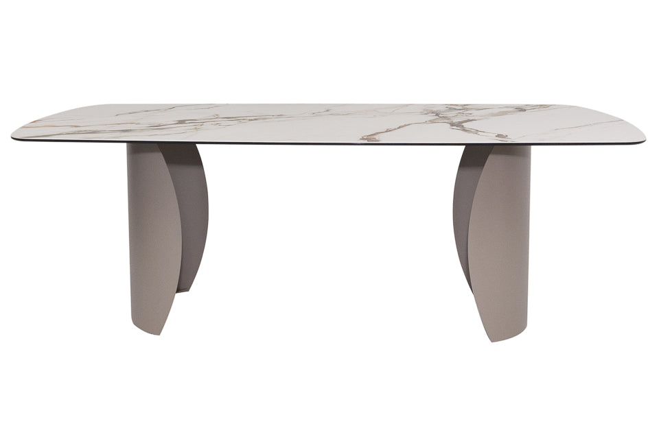 Hudson - Taupe Ceramic And Metal Dining Table 220Cm