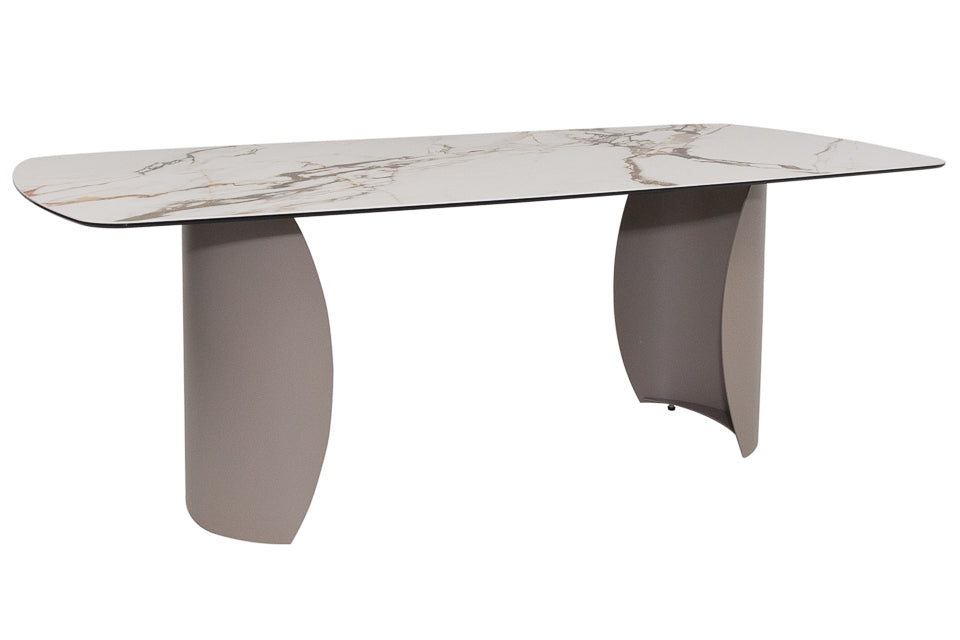 Hudson - Taupe Ceramic And Metal Dining Table 220Cm