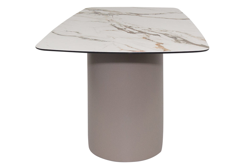 Hudson - Taupe Ceramic And Metal Dining Table 220Cm