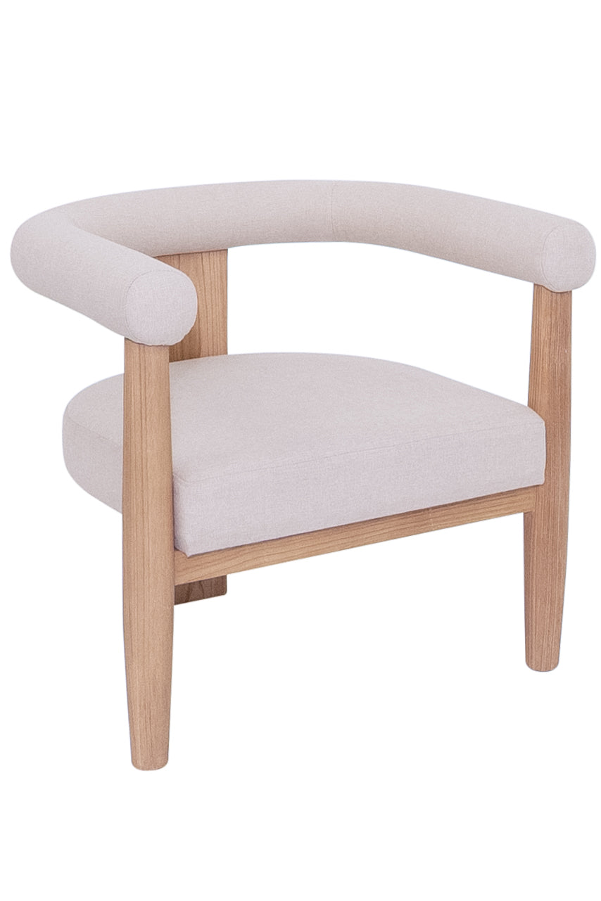 Hanover Cream fabric and Oak frame Armchair