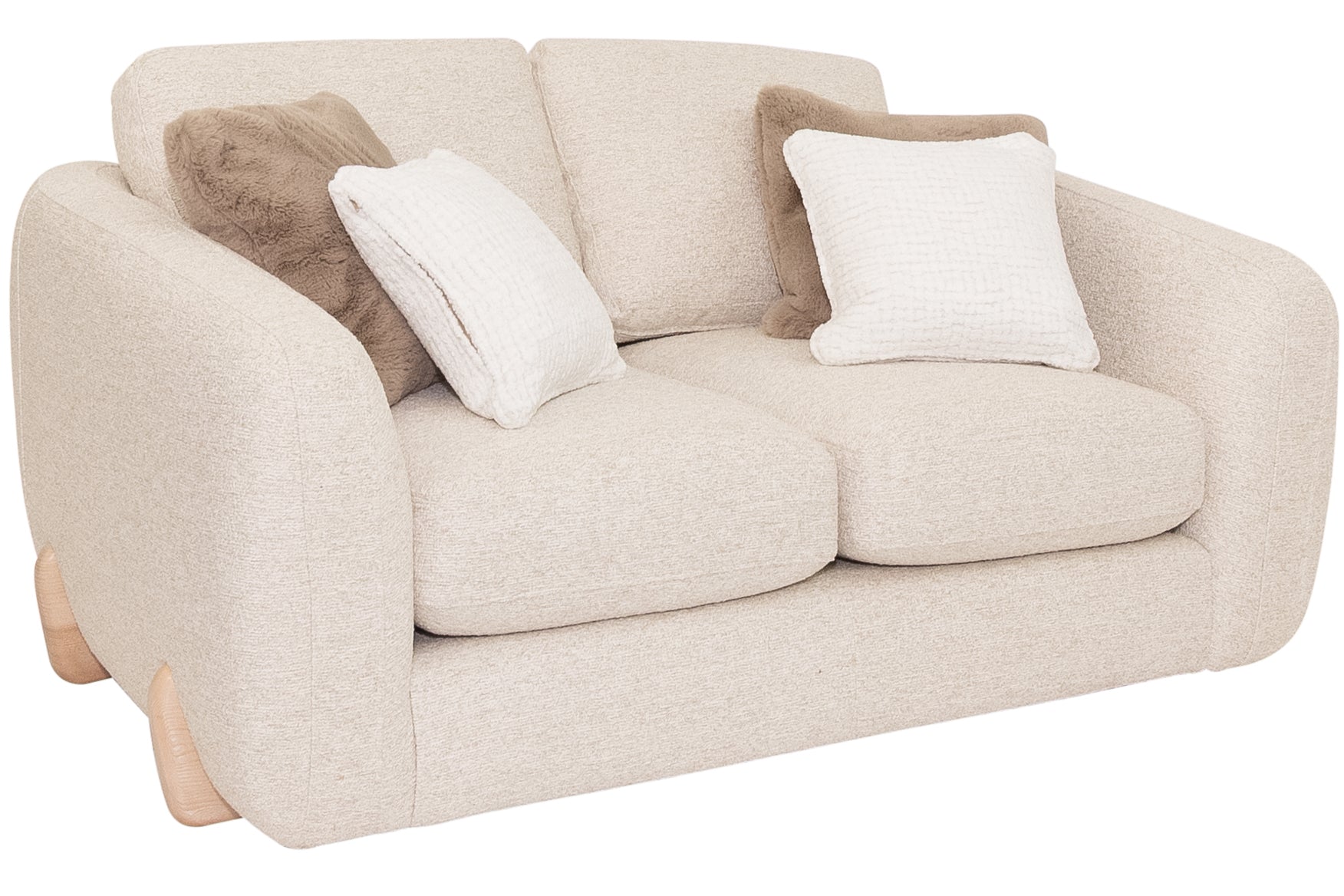 Harvard Cream Fabric 2 Seater with scatter cushions