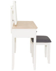 Eimear - Cream And Oak Dressing Table Set Including Stool And Mirror