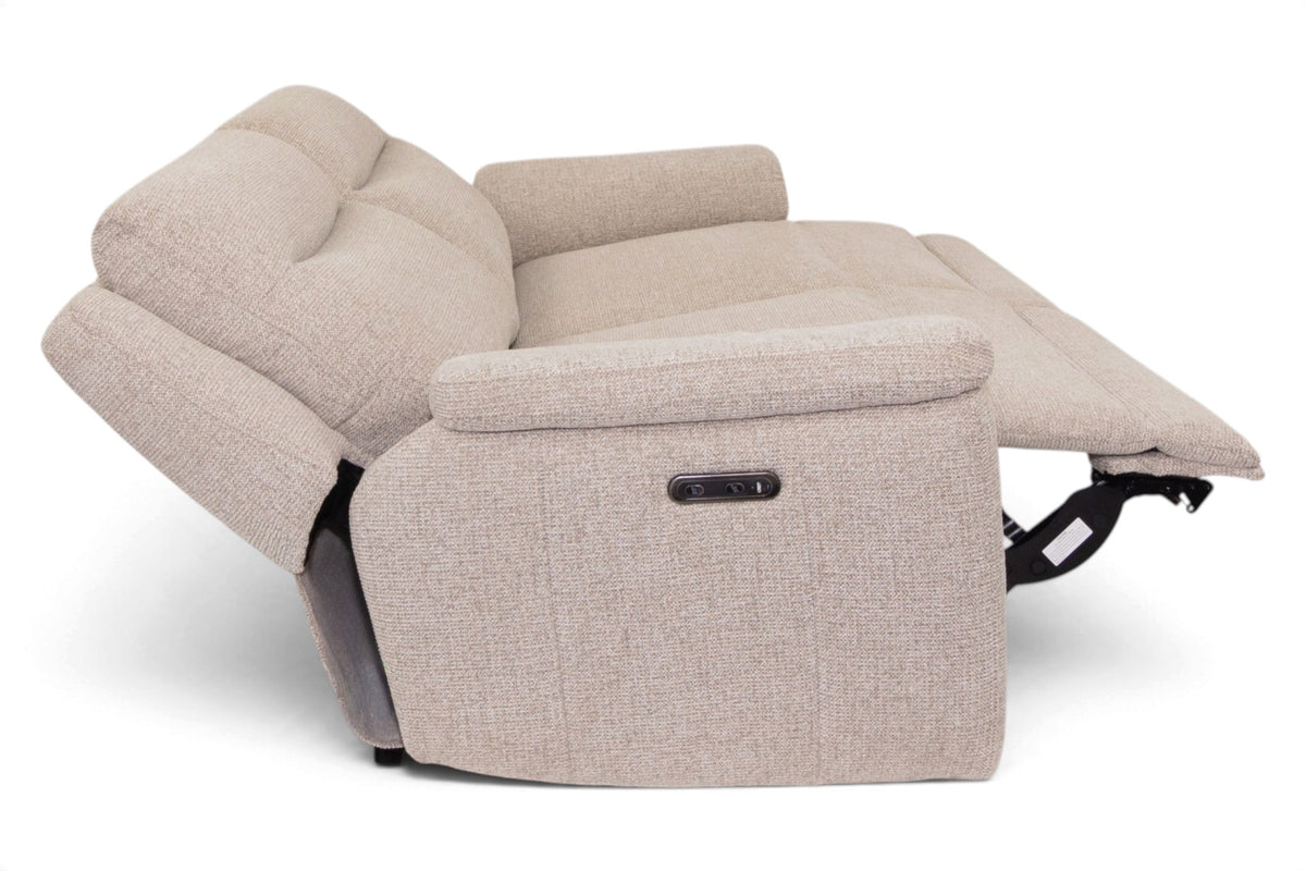 Helston - Fabric 3 Seater Power Recliner Sofa
