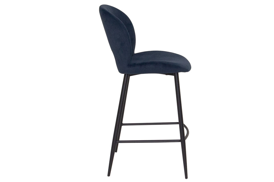 Slane - Blue Fabric And Metal Counter Bar Stool (Navy)