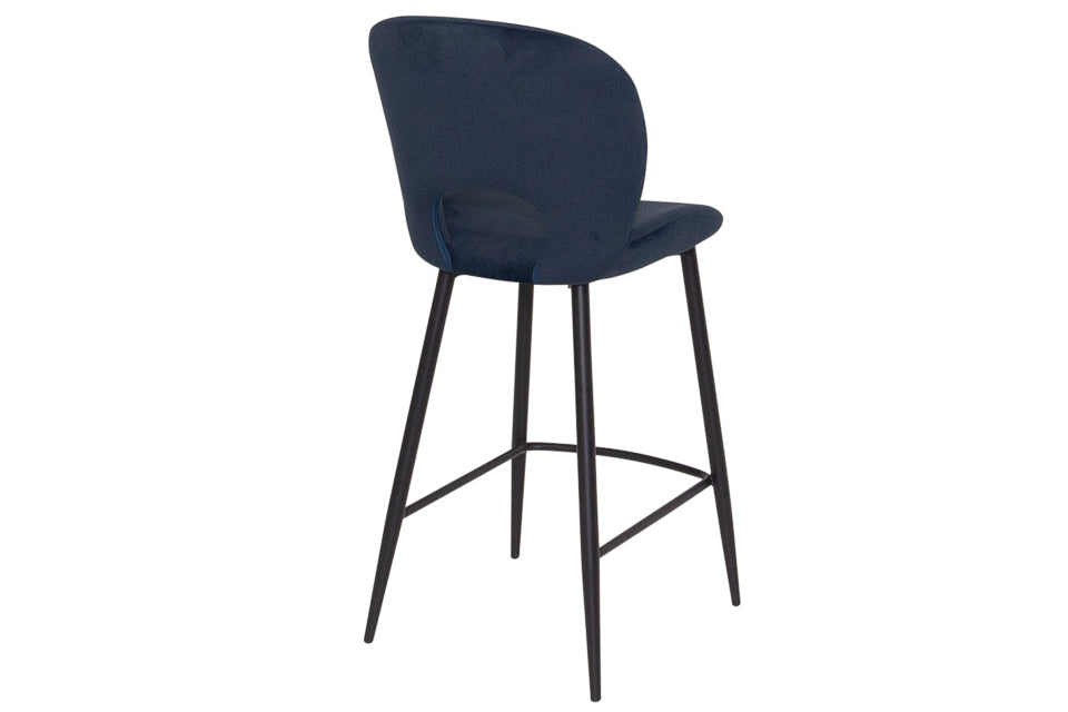 Slane - Blue Fabric And Metal Counter Bar Stool (Navy)