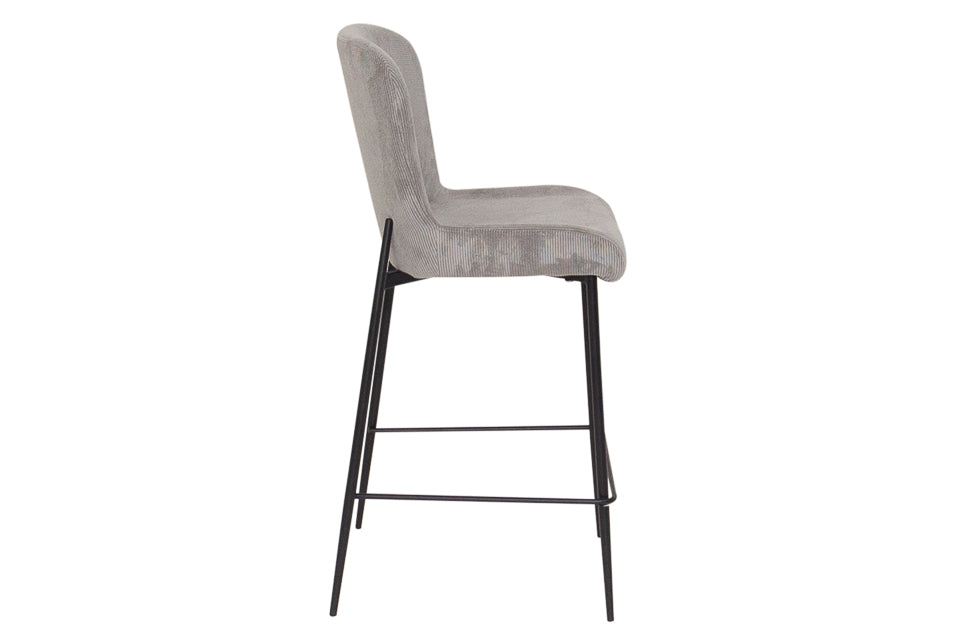 Newport - Grey Fabric And Metal Counter Bar Stool