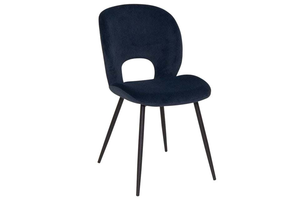 Slane - Blue Fabric And Metal Dining Chair (Navy)