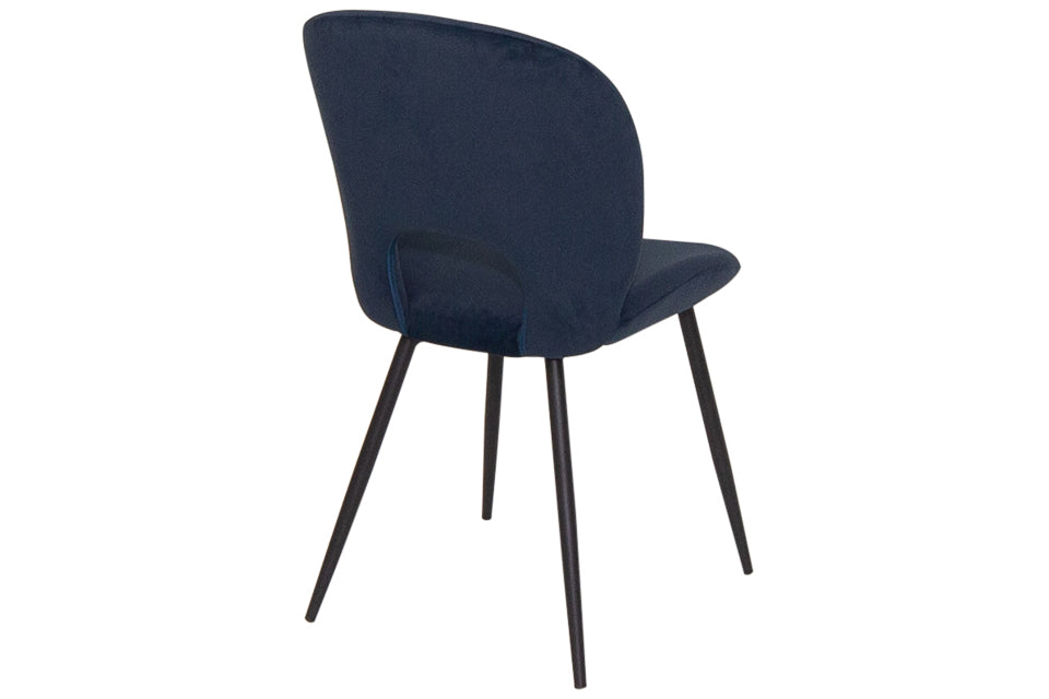 Slane - Blue Fabric And Metal Dining Chair (Navy)