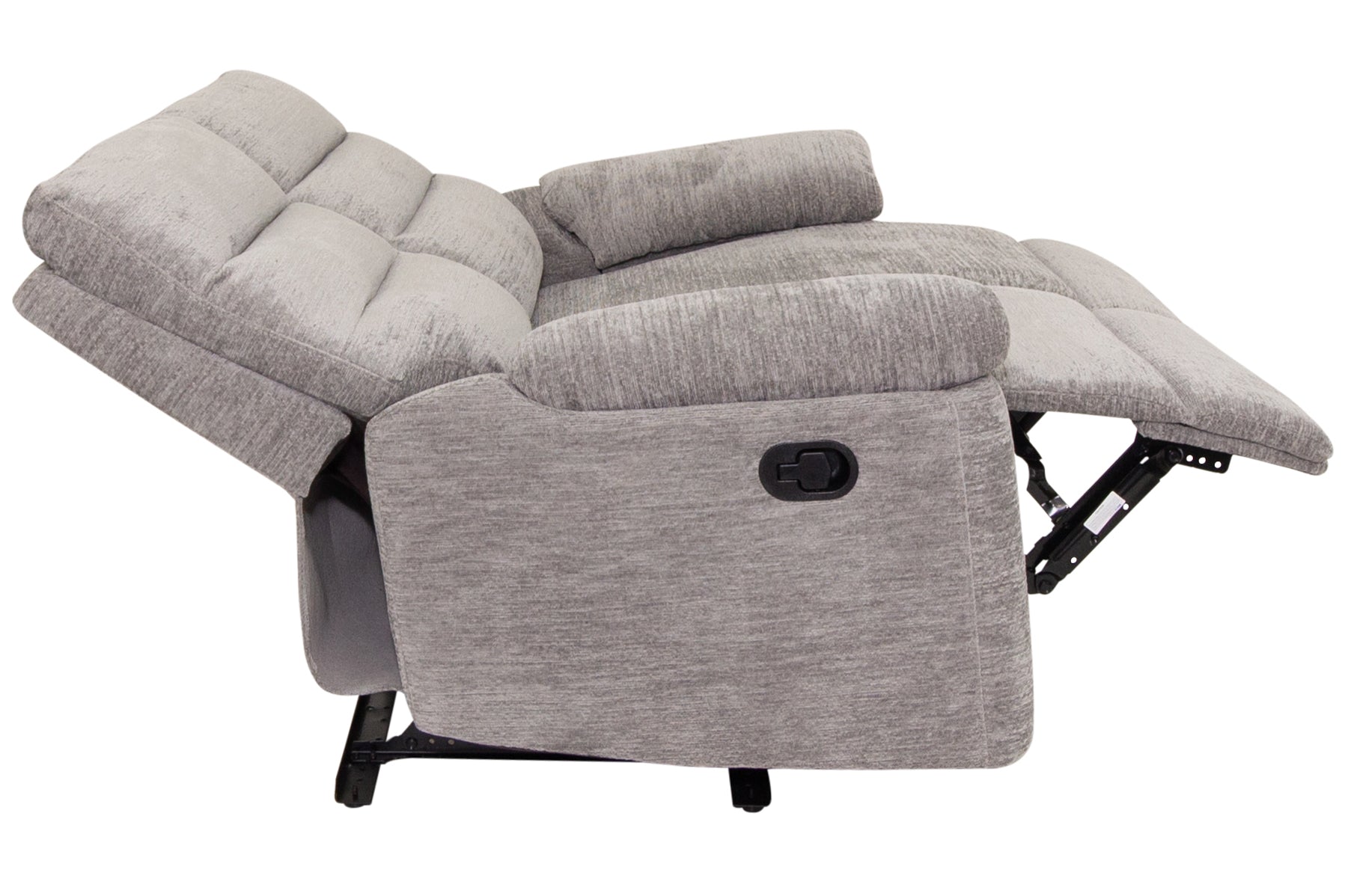 Kent - Grey Fabric 2 Seater Recliner Sofa