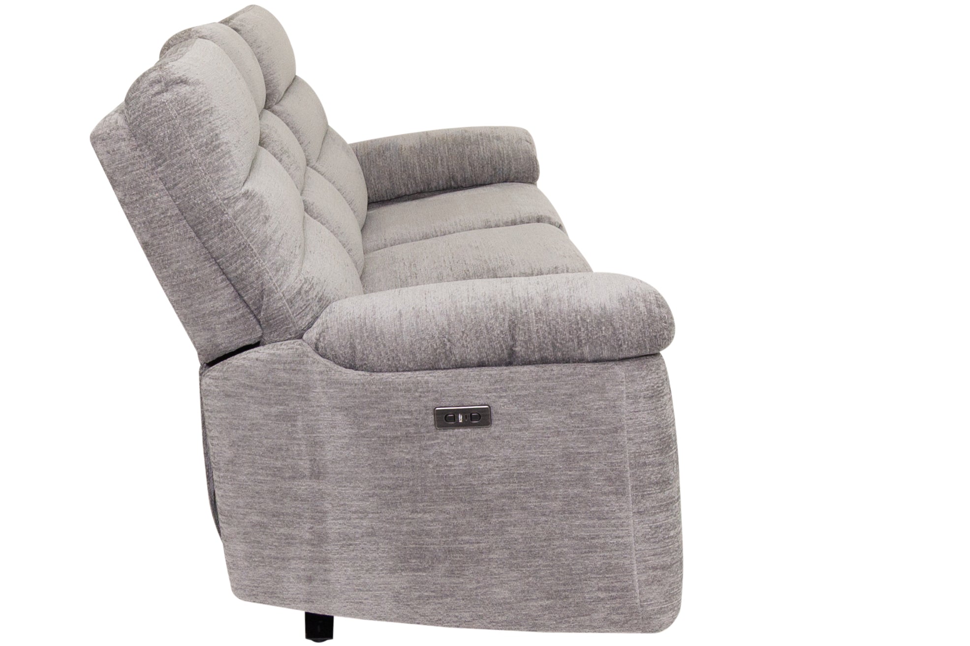 Kent - Grey Fabric 3 Seater Power Recliner Sofa