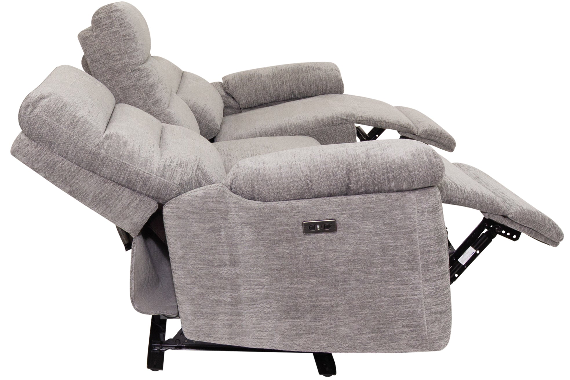 Kent - Grey Fabric 3 Seater Power Recliner Sofa